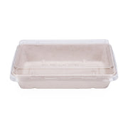 Biodegradable 28oz Bagasse Sugarcane Rectangular Container with PET Lid , PLA Lid