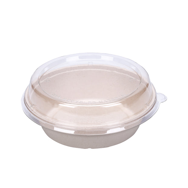 30oz 32oz Bagasse Sugarcane Salad Bowl with PET Lid