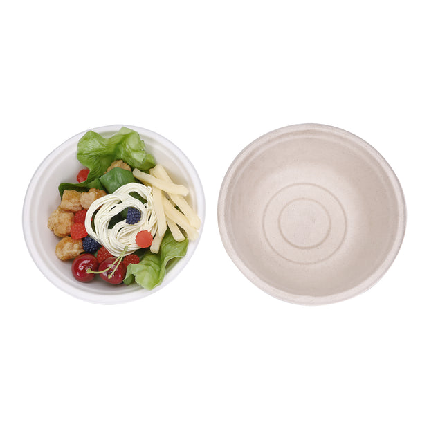 350ml 500ml 800ml Bagasse Sugarcane Bowl with PET Lid
