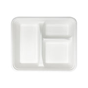 3 Compartment Compostable Bagasse Sugarcane Pulp Lunch Tray