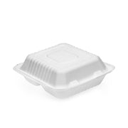 8 x 8 inch , 9 x 9 inch 3 Compartment Bagasse Sugarcane Clamshell Food Box