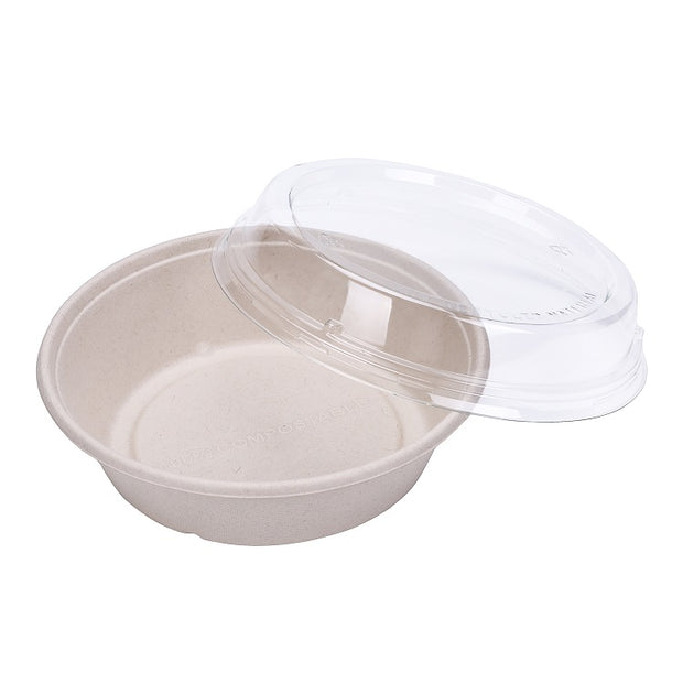 30oz 32oz Bagasse Sugarcane Salad Bowl with PET Lid
