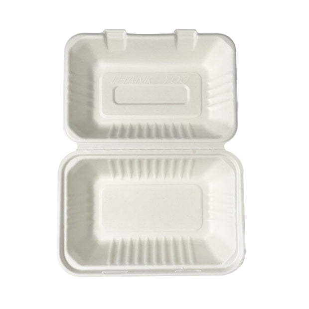 Nourish Molded Fiber Takeout Containers, 6.1 x 9 x 2.9, Natural, Sugarcane,  200/Carton