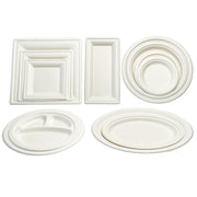 9 inch 10 inch 3 Compartment Sugarcane Bagasse Round Plate