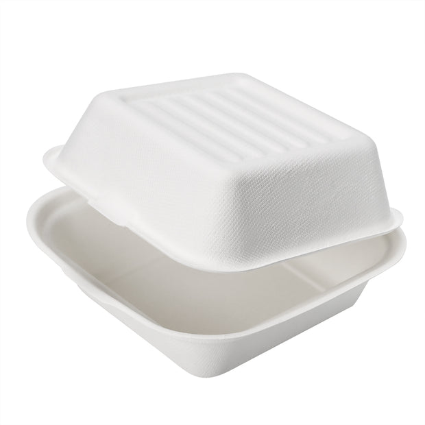 6 inch Bagasse Sugarcane Hamburger Box