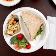 9 inch 10 inch 3 Compartment Sugarcane Bagasse Round Plate