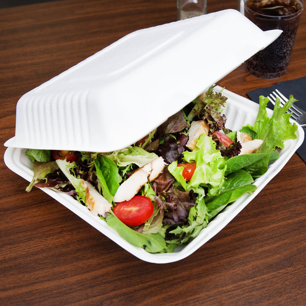 8 x 8 inch , 9 x 9 inch , 10 x 10 inch Bagasse Sugarcane Clamshell