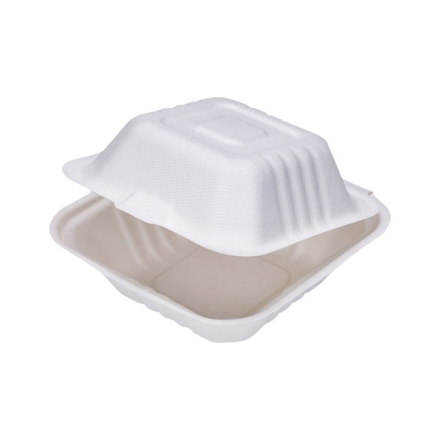 6 inch Bagasse Sugarcane Hamburger Box