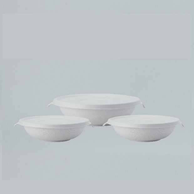 24oz 32oz 40oz 46oz Bagasse Sugarcane Bowls with Sugarcane Lid PET Lid