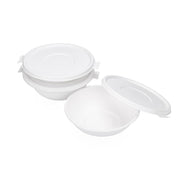 24oz 32oz 40oz 46oz Bagasse Sugarcane Bowls with Sugarcane Lid PET Lid