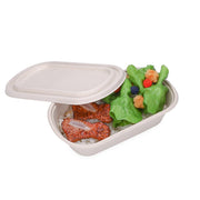 26oz 800ml Sugarcane Bagasse Food Container with Sugarcane Lid PET Lid