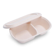 26oz 800ml Sugarcane Bagasse Food Container with Sugarcane Lid PET Lid